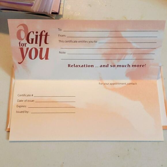 Professional Massage Gift Certificates Blank - Picture 7 of 7